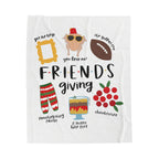 Friendsgiving Thanksgiving Decor plush throw, Friends TV Show Inspired cozy fleece couch cover, Snuggle Machine Washable