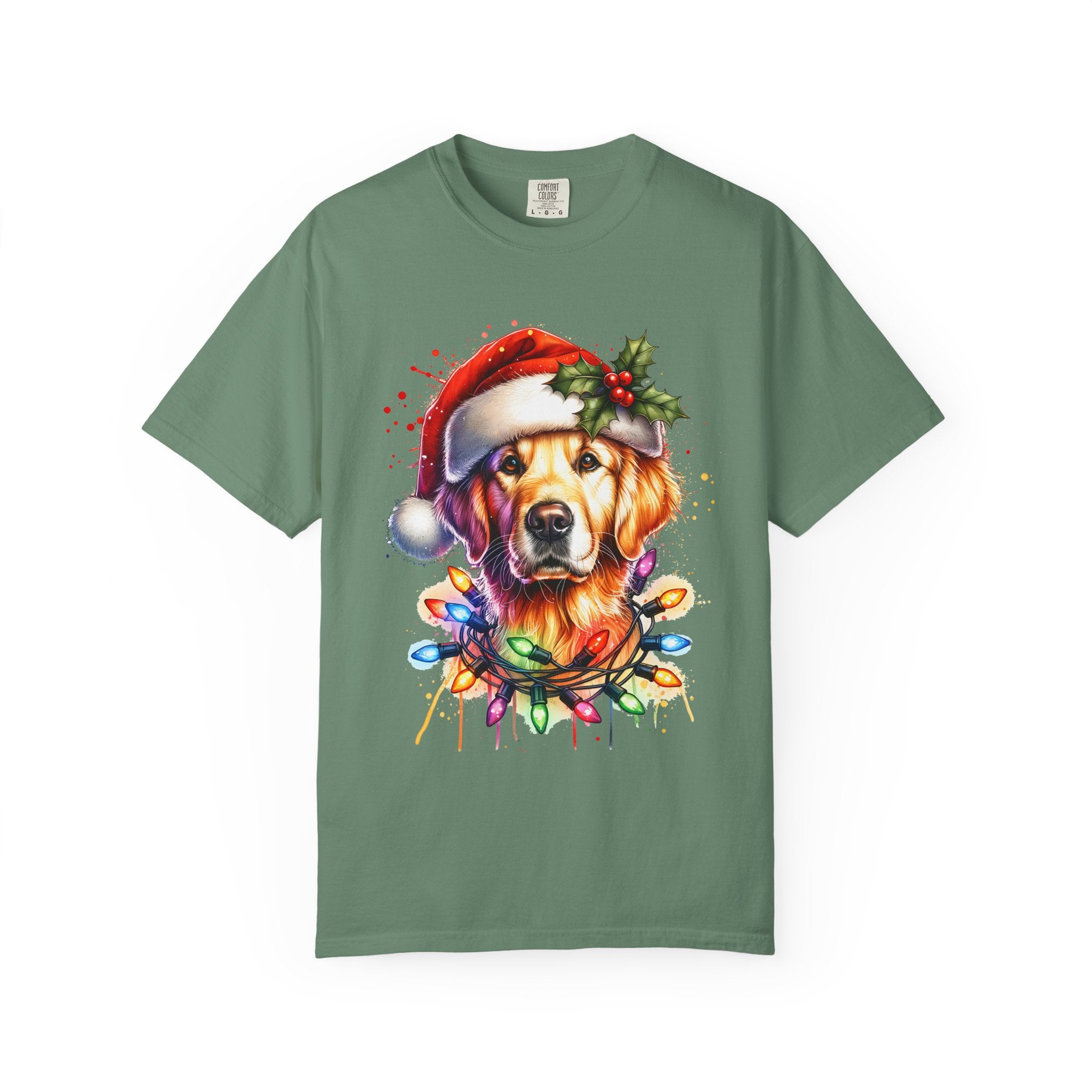 Christmas Lights Golden Retriever