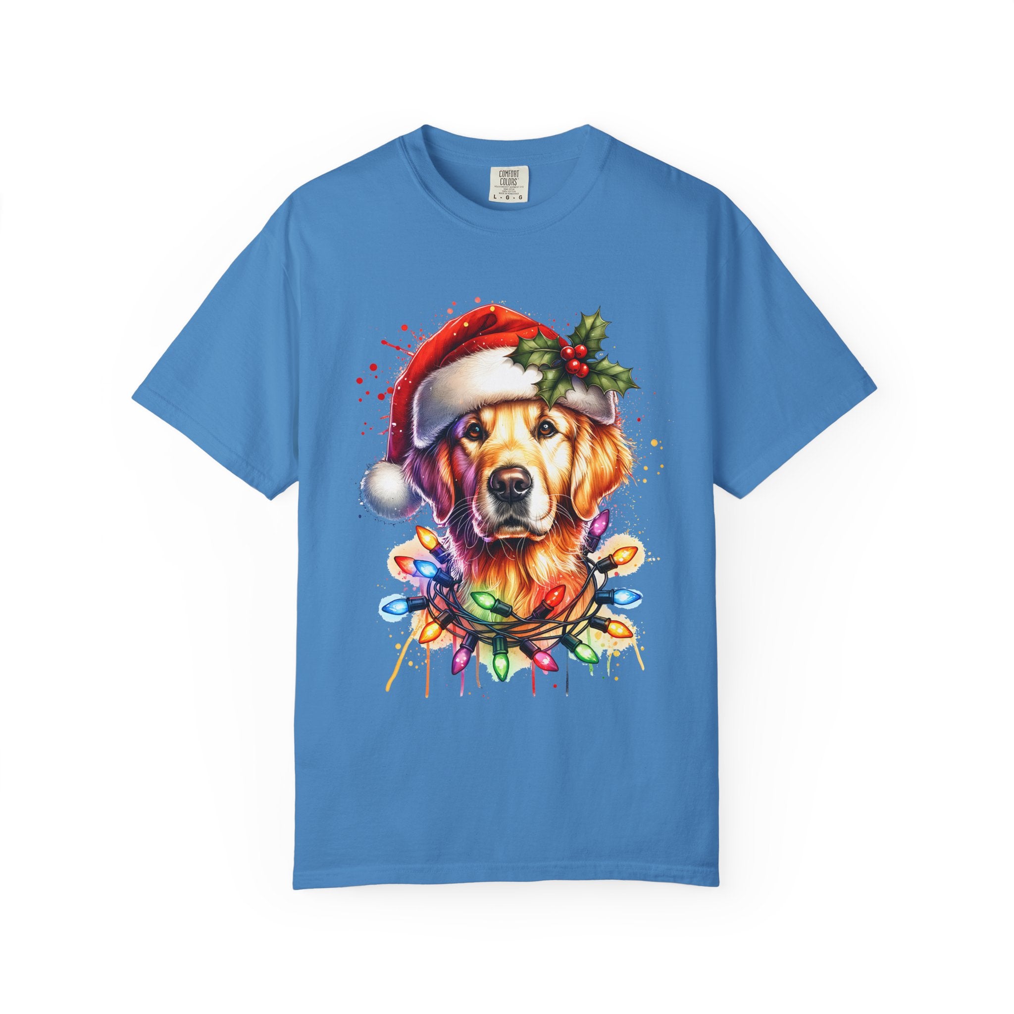 Christmas Lights Golden Retriever