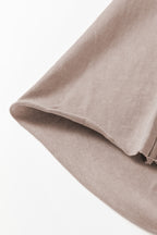 Smoke Gray Mineral Wash Exposed Seam Drawstring Elastic Waistband Wide Leg Cargo Pants