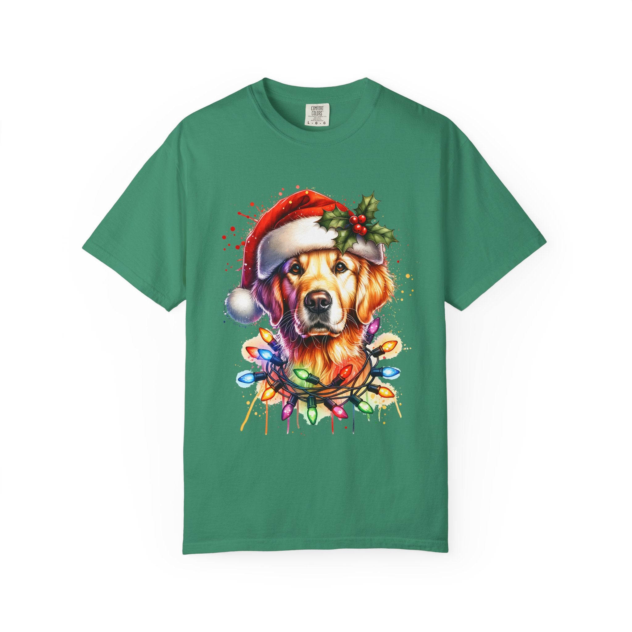 Christmas Lights Golden Retriever