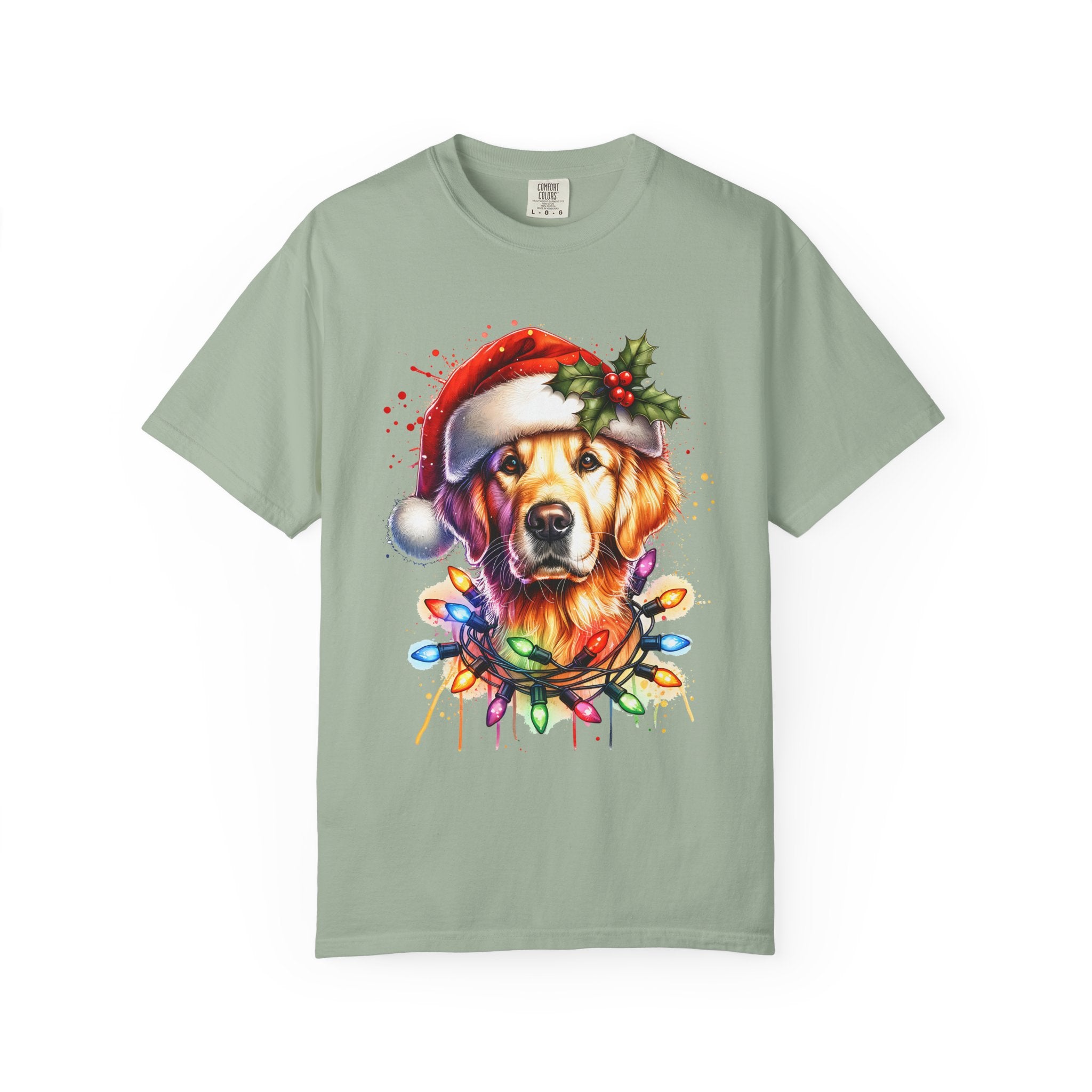 Christmas Lights Golden Retriever