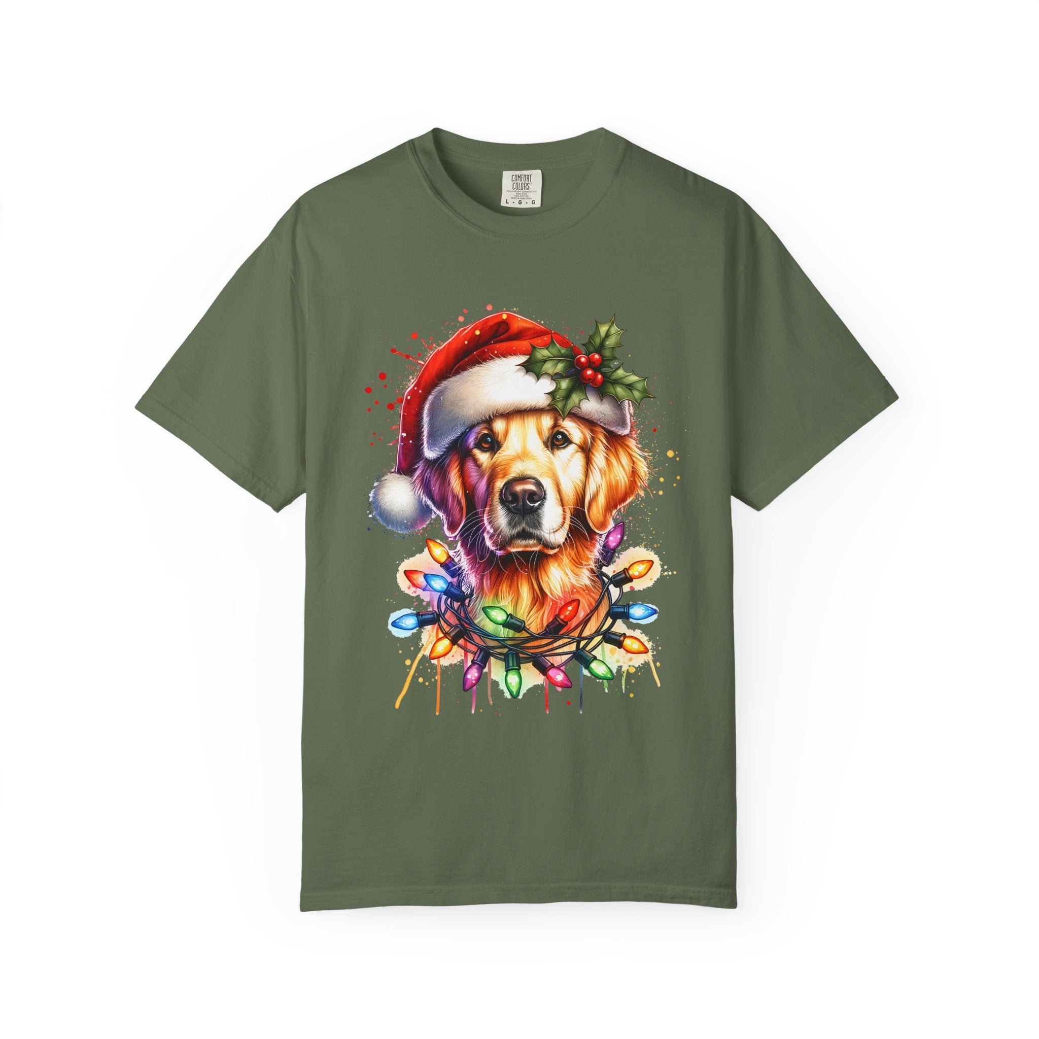 Christmas Lights Golden Retriever