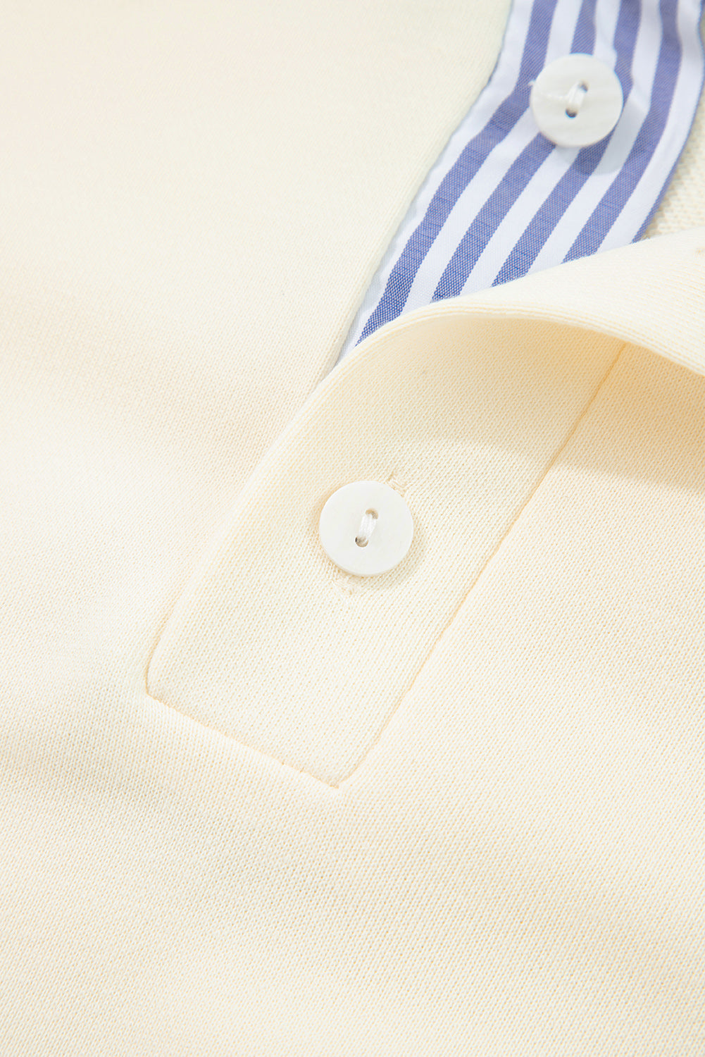 Bonbon Striped Collar Puff Sleeve Sweatshirt