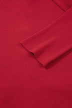 Fiery Red Collared Button Front Wrapped Cardigan Jacket