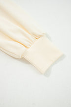 Bonbon Striped Collar Puff Sleeve Sweatshirt