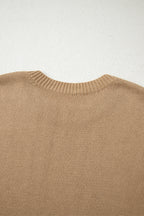 Pale Khaki Exposed Seam Drop Shoulder Oversize Sweater Mini Dress