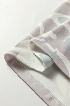 Green Plus Size Camouflage Print Drop Shoulder Loose Pullover Top