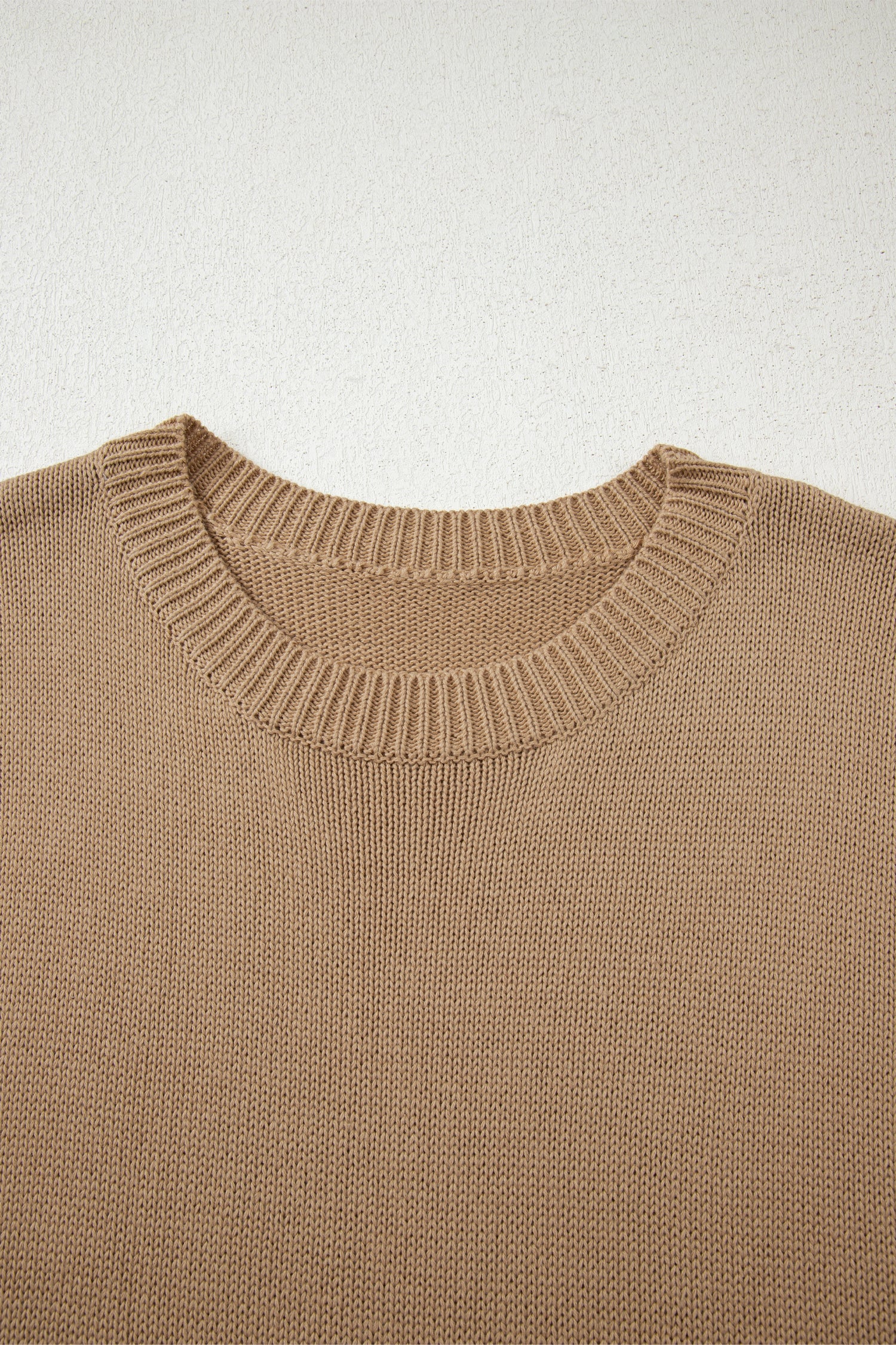 Pale Khaki Exposed Seam Drop Shoulder Oversize Sweater Mini Dress