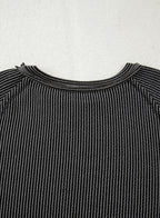 Jet Stream Corded Lantern Sleeve Top High Waist Ruffled Mini Skirt Set