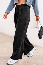 Dear Lovers Black Tied Elastic High Waist Pleated Detail Solid Sweatpants
